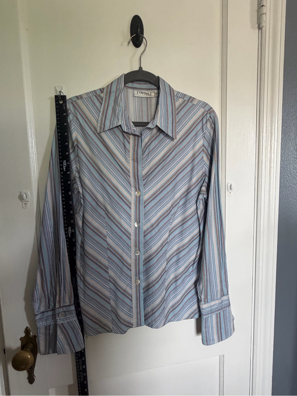 FarinaZ Light Blue Multi-Stripe Button-Down Shirt
